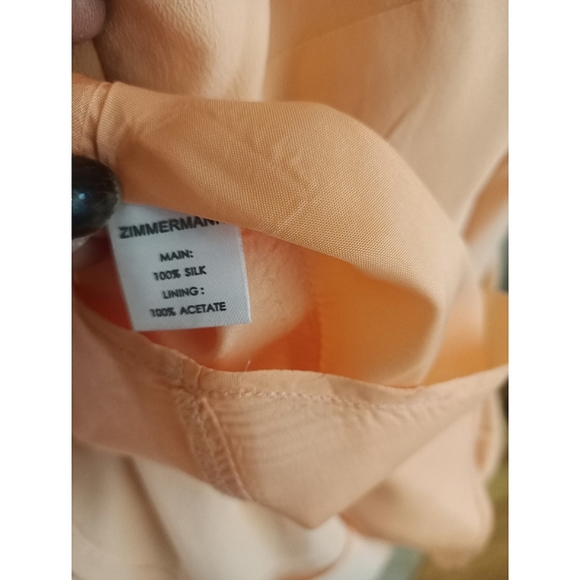 ZIMMERMANN One Shoulder Drape Dress Silk in Peach Coral *Size 2* - Picture 5 of 8